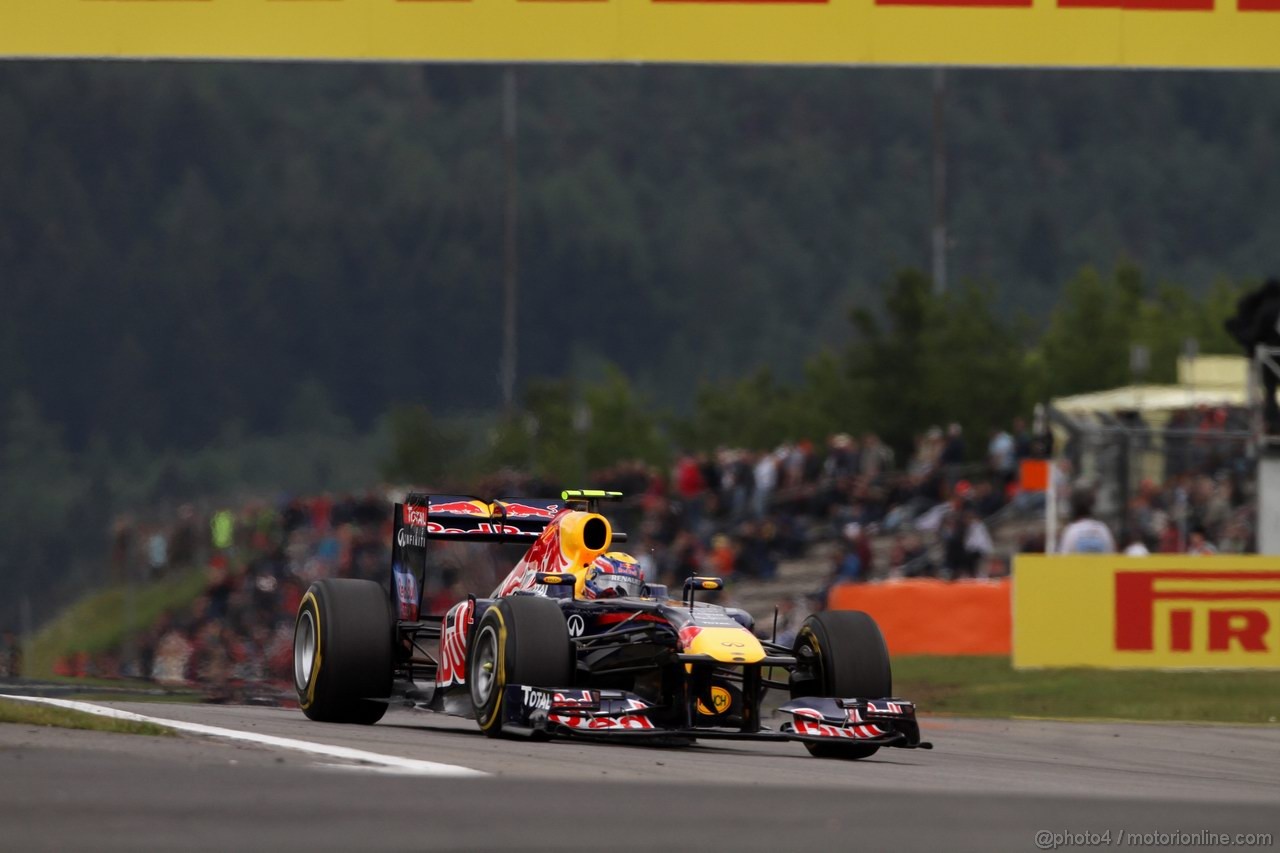 GP GERMANIA, 22.07.2011- Prove Libere 1, Venerdi', Mark Webber (AUS), Red Bull Racing, RB7 
