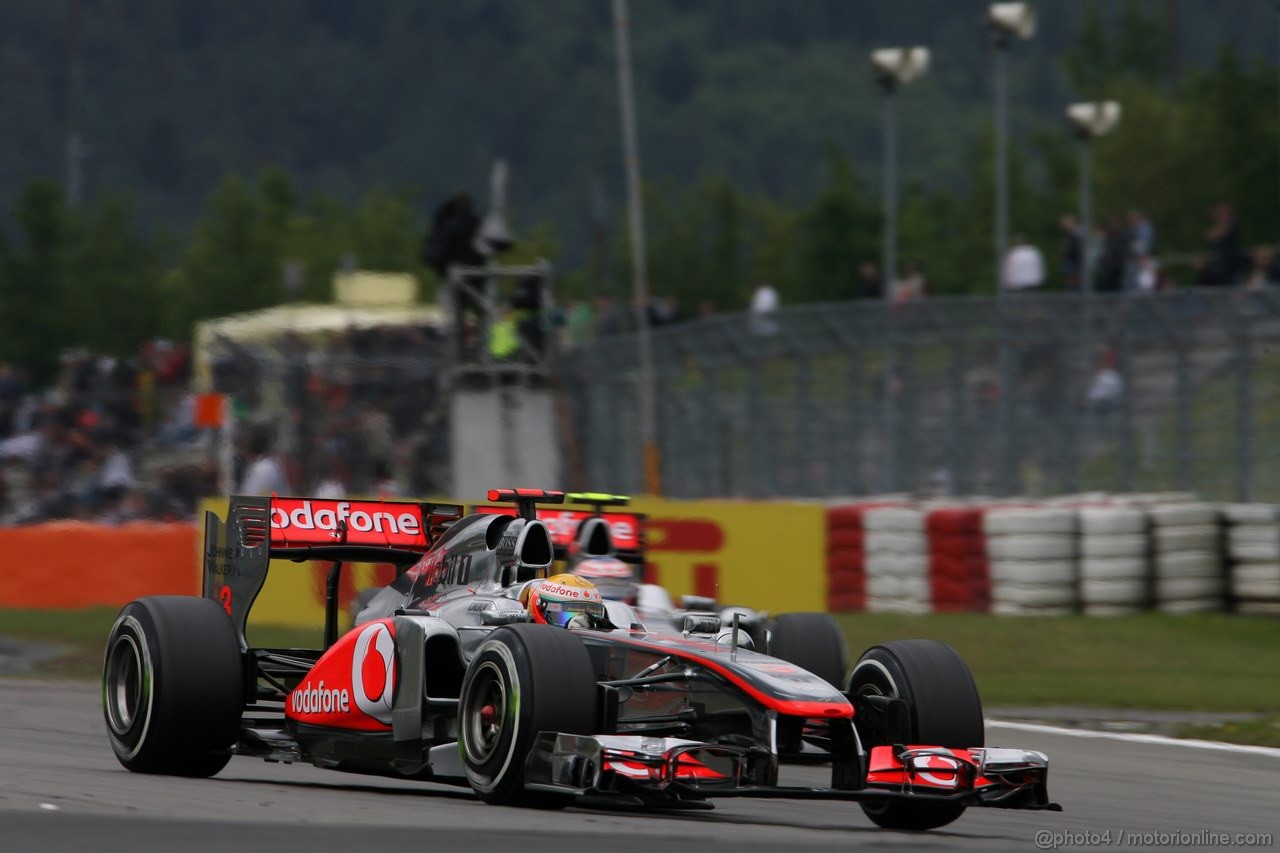 GP GERMANIA, 22.07.2011- Prove Libere 1, Venerdi', Lewis Hamilton (GBR), McLaren  Mercedes, MP4-26 e Jenson Button (GBR), McLaren  Mercedes, MP4-26 