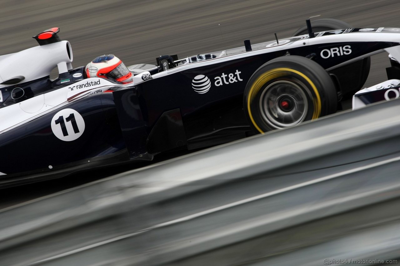 GP GERMANIA, 22.07.2011- Prove Libere 1, Venerdi', Rubens Barrichello (BRA), Williams FW33 