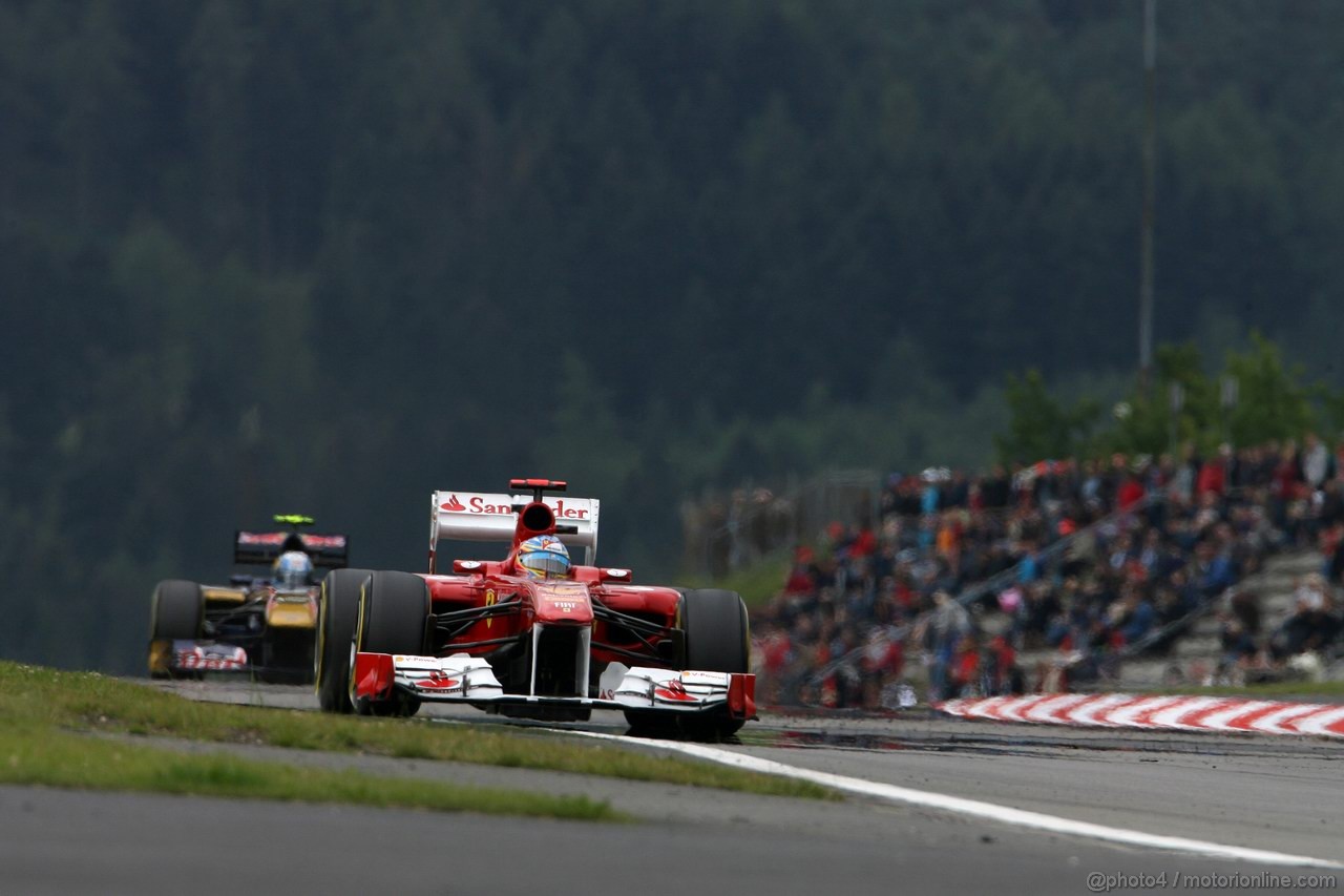 GP GERMANIA, 22.07.2011- Prove Libere 1, Venerdi', Jaime Alguersuari (SPA), Scuderia Toro Rosso, STR6 e Fernando Alonso (ESP), Ferrari, F-150 Italia 