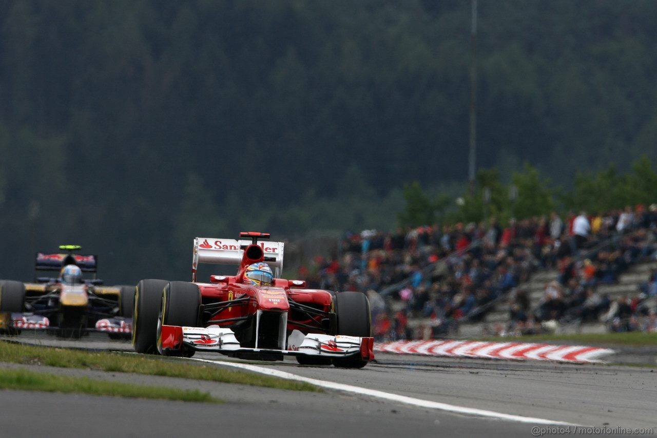 GP GERMANIA, 22.07.2011- Prove Libere 1, Venerdi', Jaime Alguersuari (SPA), Scuderia Toro Rosso, STR6 e Fernando Alonso (ESP), Ferrari, F-150 Italia 