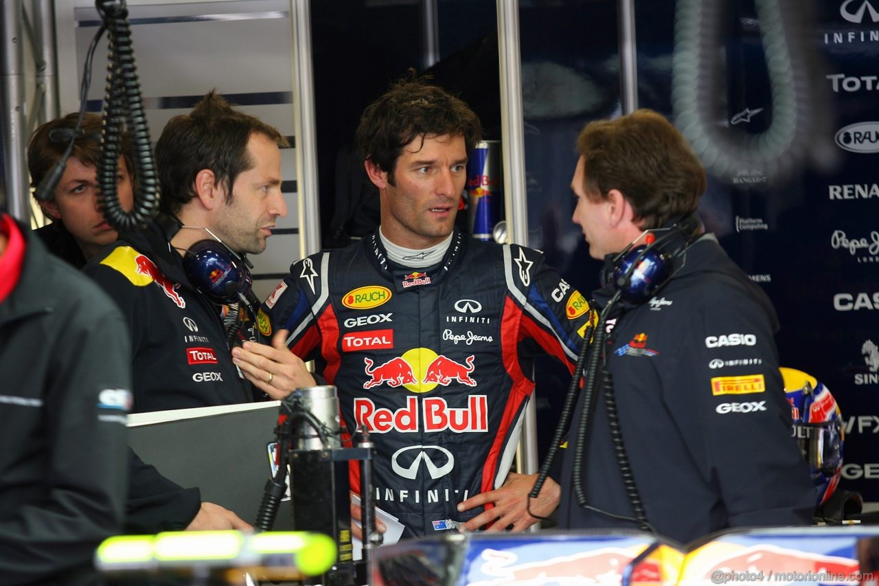 GP GERMANIA, 22.07.2011- Prove Libere 1, Venerdi', Mark Webber (AUS), Red Bull Racing, RB7 e Christian Horner (GBR), Red Bull Racing, Sporting Director 