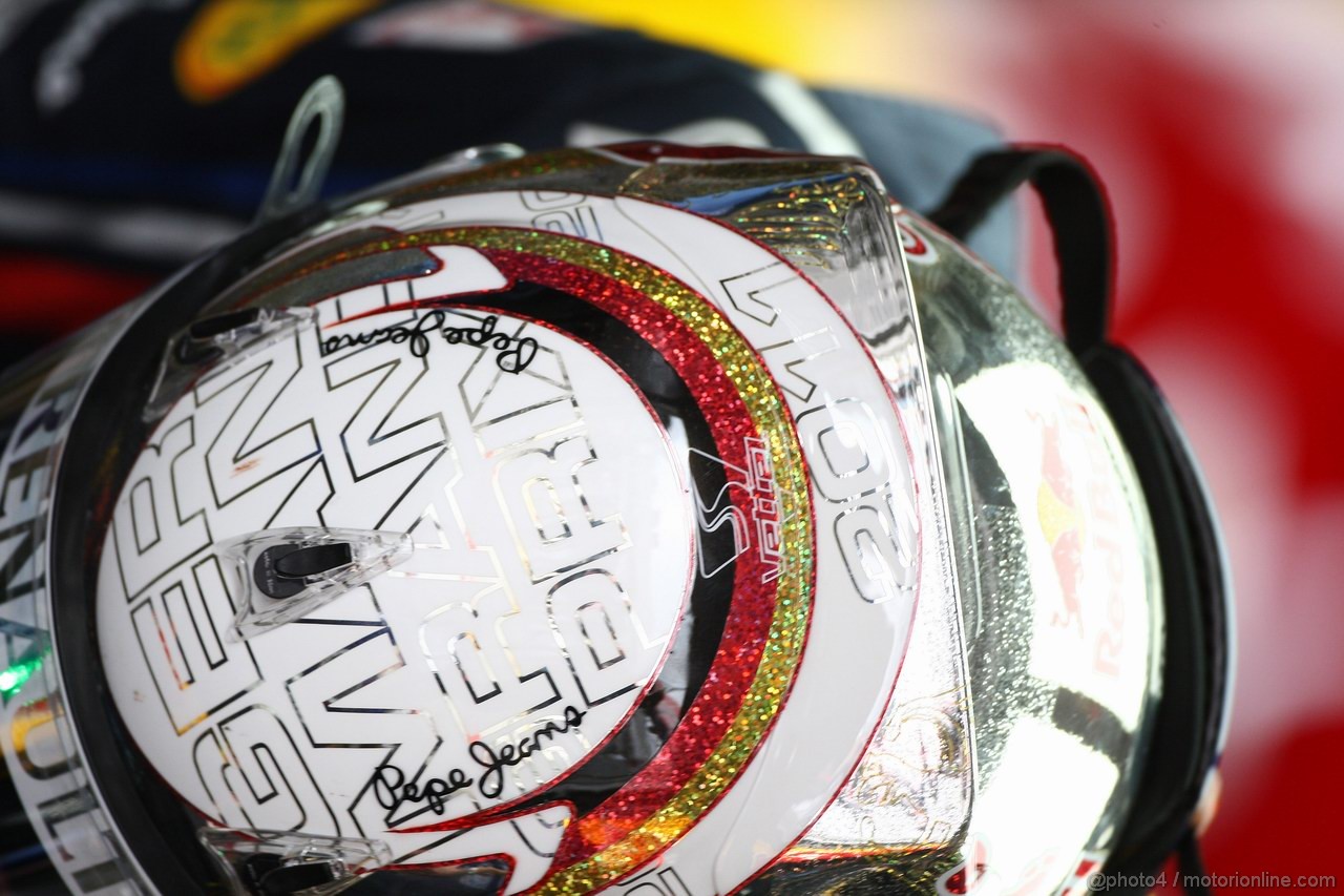GP GERMANIA, 22.07.2011- Prove Libere 2, Venerdi', Helmet of Sebastian Vettel (GER), Red Bull Racing, RB7 