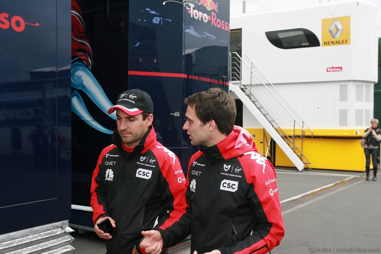 GP GERMANIA, 22.07.2011- Timo Glock (GER), Marussia Virgin Racing VR-02 e Jerome D'Ambrosio (BEL), Marussia Virgin Racing VR-02 