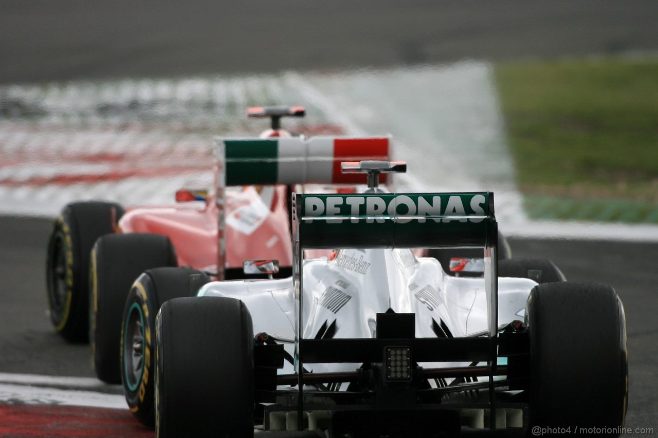 GP GERMANIA, 22.07.2011- Prove Libere 2, Venerdi', Michael Schumacher (GER), Mercedes GP Petronas F1 Team, MGP W02 e Fernando Alonso (ESP), Ferrari, F-150 Italia 