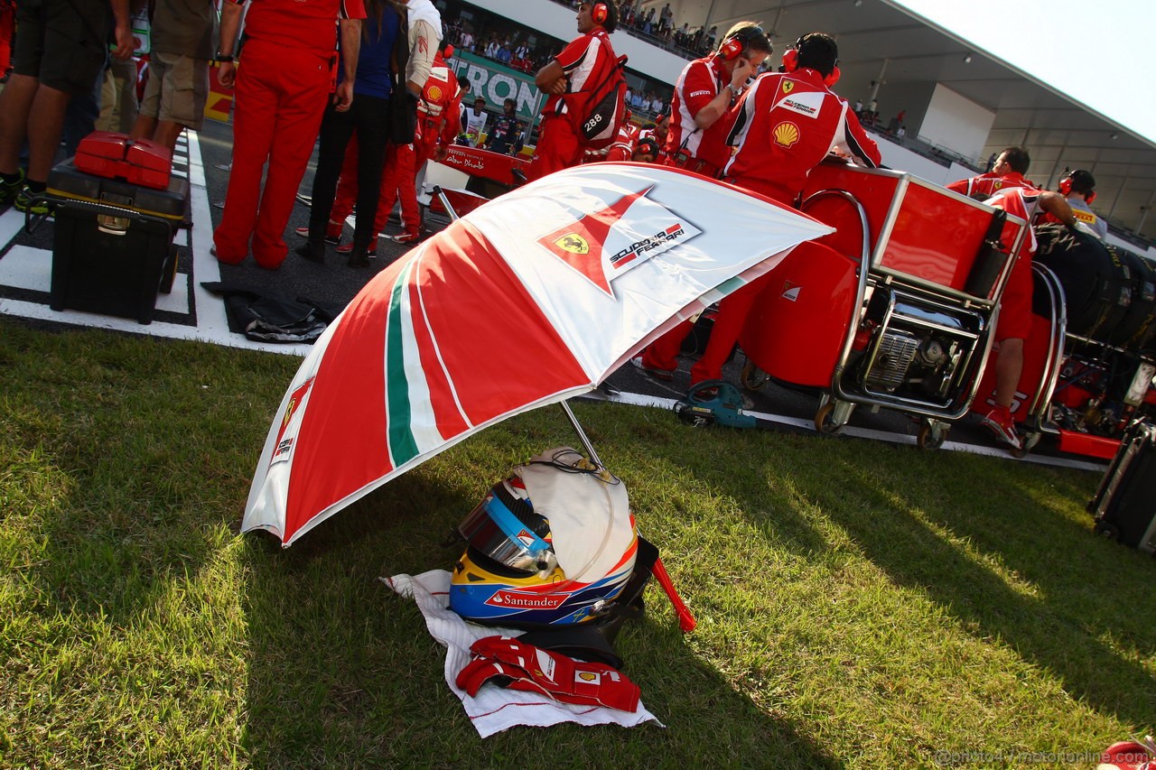 GP GIAPPONE, 09.10.2011- Gara, Helmet of Fernando Alonso (ESP), Ferrari, F-150 Italia 