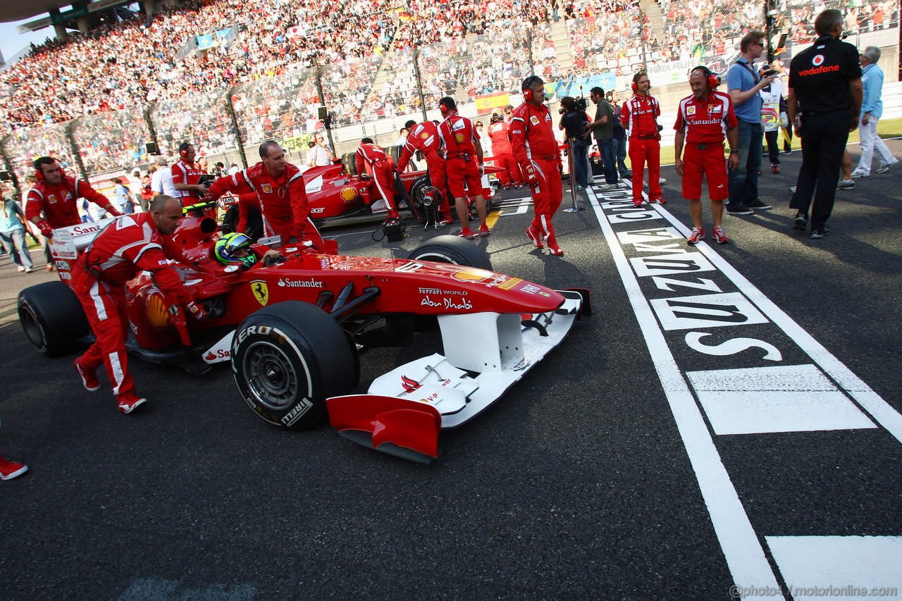 GP GIAPPONE, 09.10.2011- Gara, Felipe Massa (BRA), Ferrari, F-150 Italia e Fernando Alonso (ESP), Ferrari, F-150 Italia
