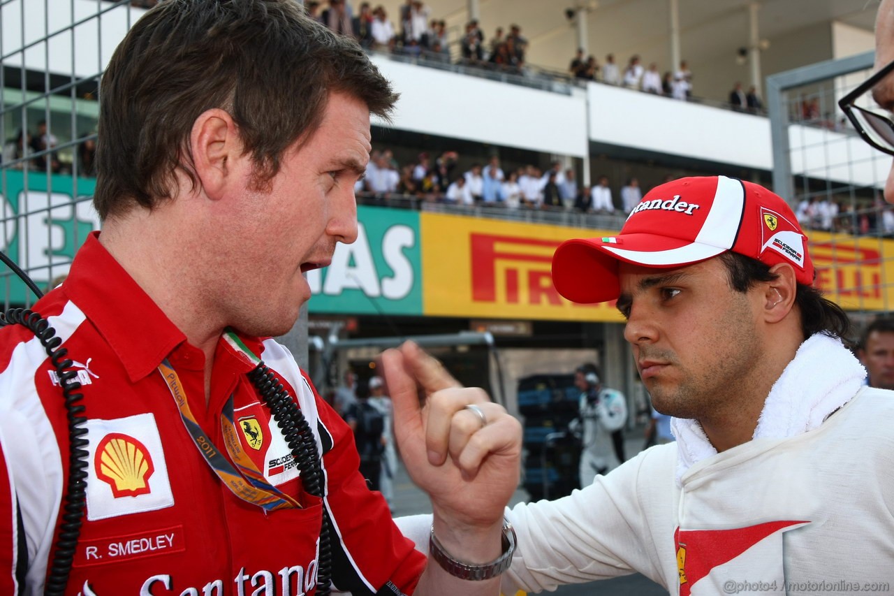 GP GIAPPONE, 09.10.2011- Gara, Rob Smedley, (GBR), Ferrari, Track Engineer of Felipe Massa (BRA) e Felipe Massa (BRA), Ferrari, F-150 Italia