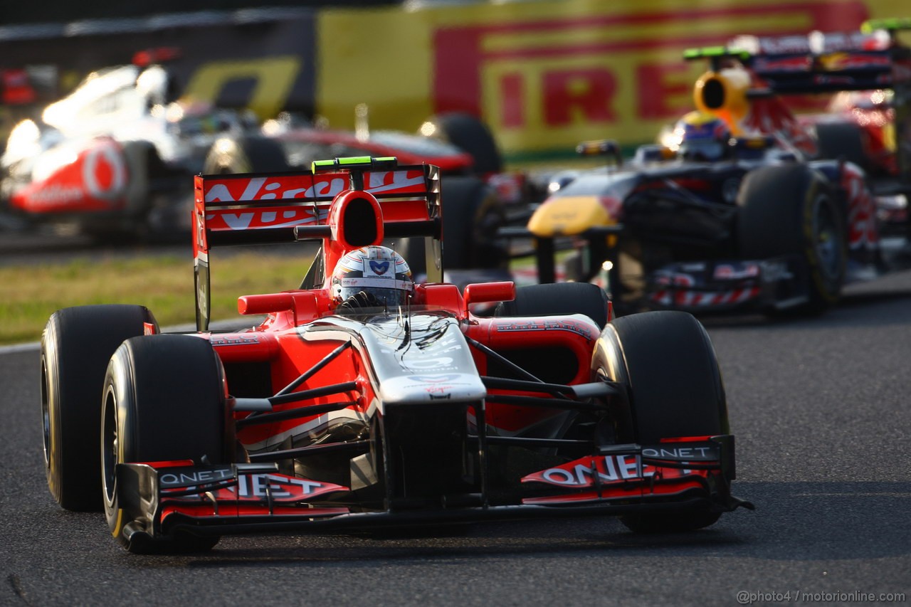 GP GIAPPONE, 09.10.2011- Gara, Jerome D'Ambrosio (BEL), Marussia Virgin Racing VR-02