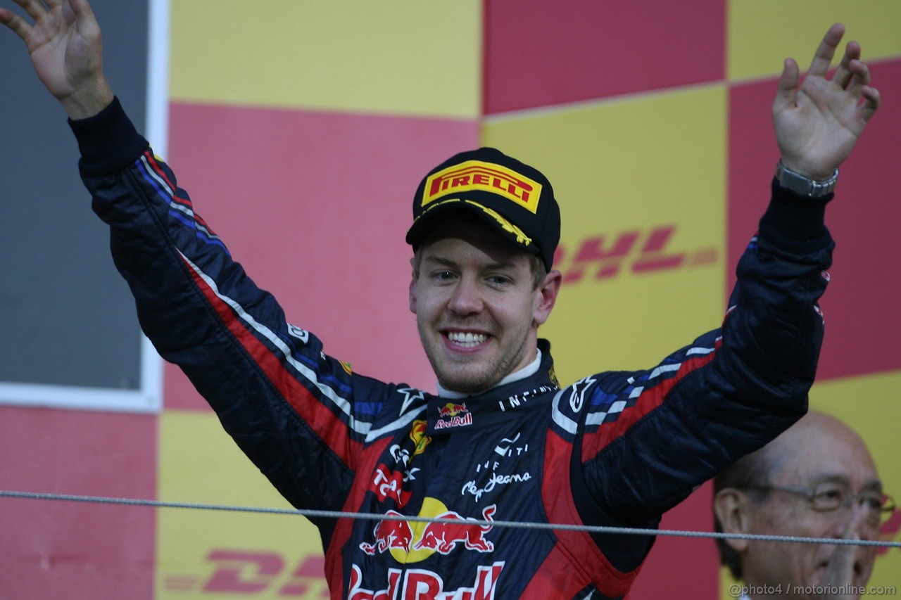 GP GIAPPONE, 09.10.2011- Sebastian Vettel (GER), World Champion 2011 e terzo in the race