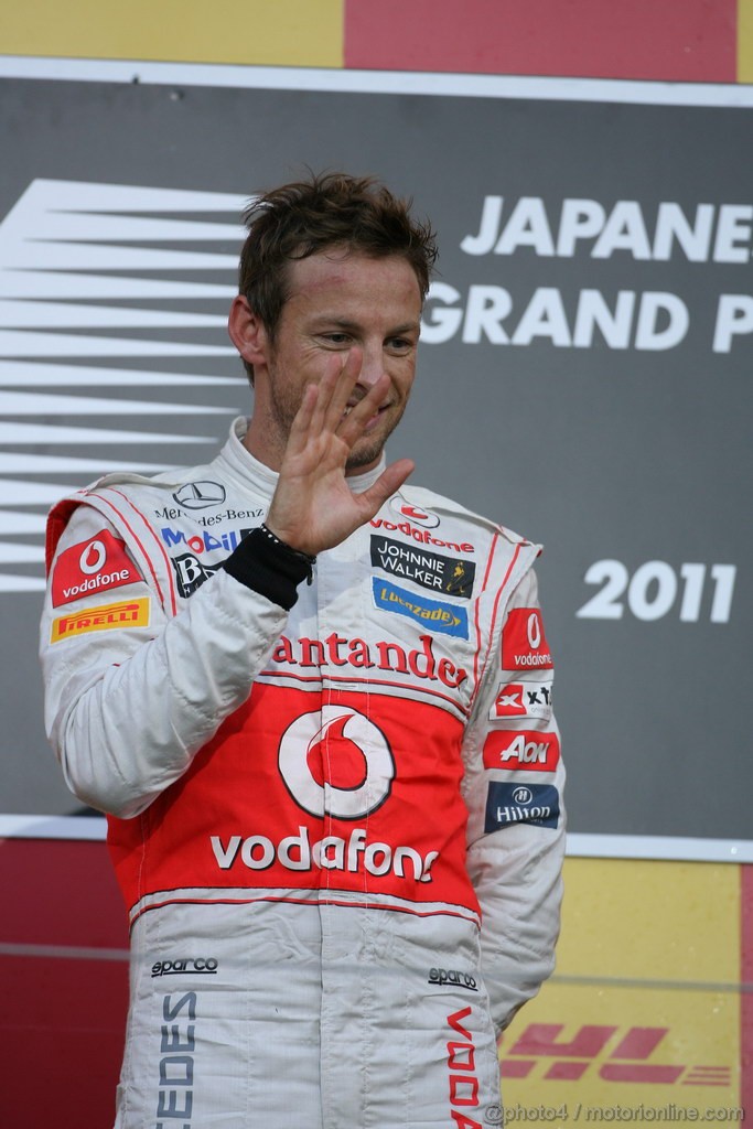 GP GIAPPONE, 09.10.2011- Gara, Jenson Button (GBR), McLaren  Mercedes, MP4-26 vincitore 