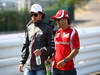 GP GIAPPONE, 09.10.2011- Sergio Pérez (MEX), Sauber F1 Team C30 e Felipe Massa (BRA), Ferrari, F-150 Italia at drivers parade