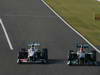 GP GIAPPONE, 09.10.2011- Gara, Sergio P�rez (MEX), Sauber F1 Team C30 e Michael Schumacher (GER), Mercedes GP Petronas F1 Team, MGP W02 
