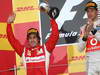 GP GIAPPONE, 09.10.2011- Gara, Fernando Alonso (ESP), Ferrari, F-150 Italia secondo e Jenson Button (GBR), McLaren  Mercedes, MP4-26 vincitore 