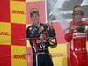 GP GIAPPONE, 09.10.2011- Gara, Sebastian Vettel (GER), Red Bull Racing, RB7, 2011 F1 Champion e terzo in the race e Fernando Alonso (ESP), Ferrari, F-150 Italia secondo
