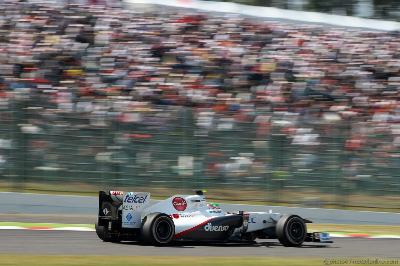 GP GIAPPONE, 08.10.2011- Prove Libere 3, Sabato, Sergio Pérez (MEX), Sauber F1 Team C30