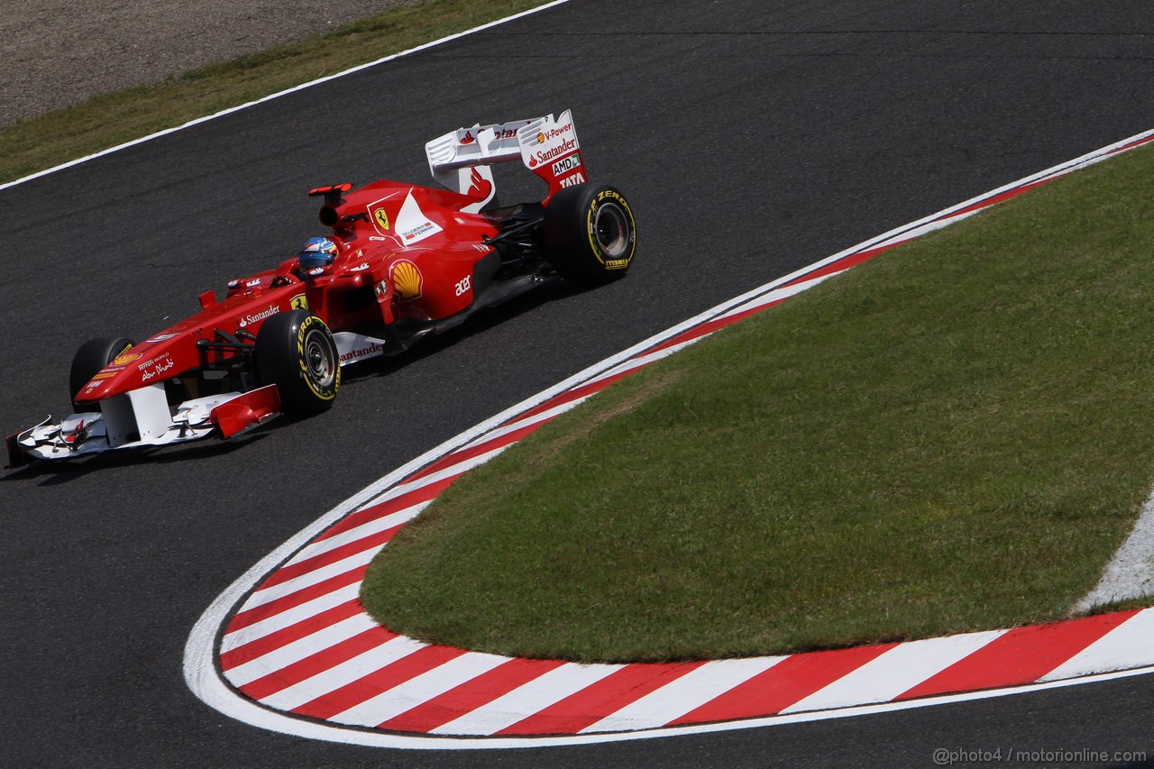 GP GIAPPONE, 08.10.2011- Prove Libere 3, Sabato, Fernando Alonso (ESP), Ferrari, F-150 Italia