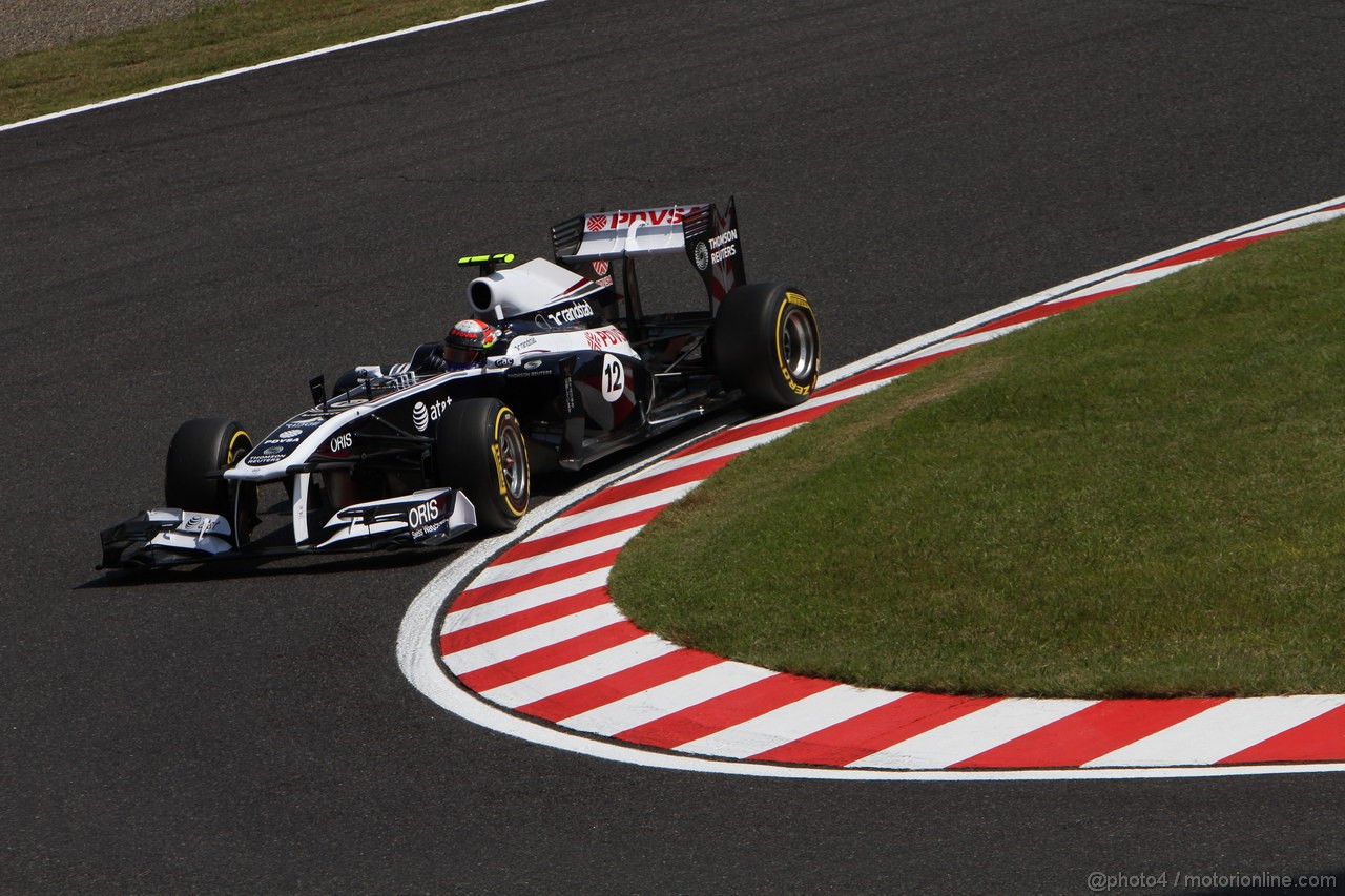 GP GIAPPONE, 08.10.2011- Prove Libere 3, Sabato, Pastor Maldonado (VEN), Williams FW33 