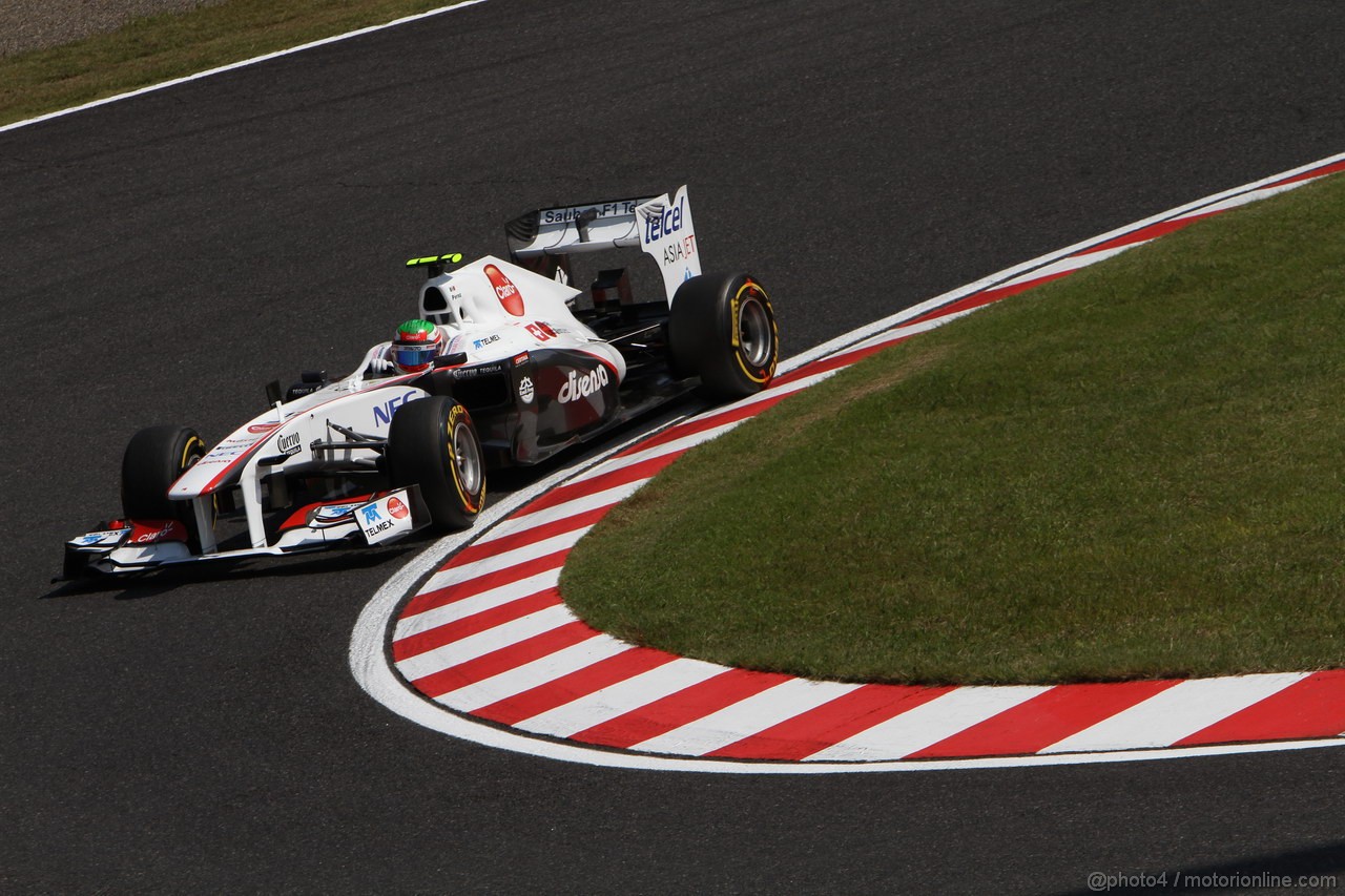 GP GIAPPONE, 08.10.2011- Prove Libere 3, Sabato, Sergio P�rez (MEX), Sauber F1 Team C30 