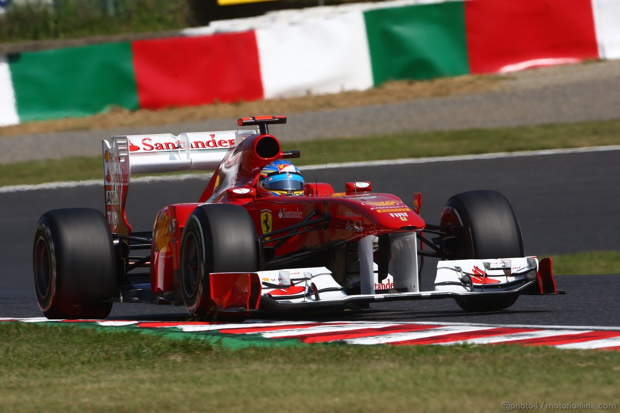 GP GIAPPONE, 08.10.2011- Prove Libere 3, Sabato, Fernando Alonso (ESP), Ferrari, F-150 Italia 