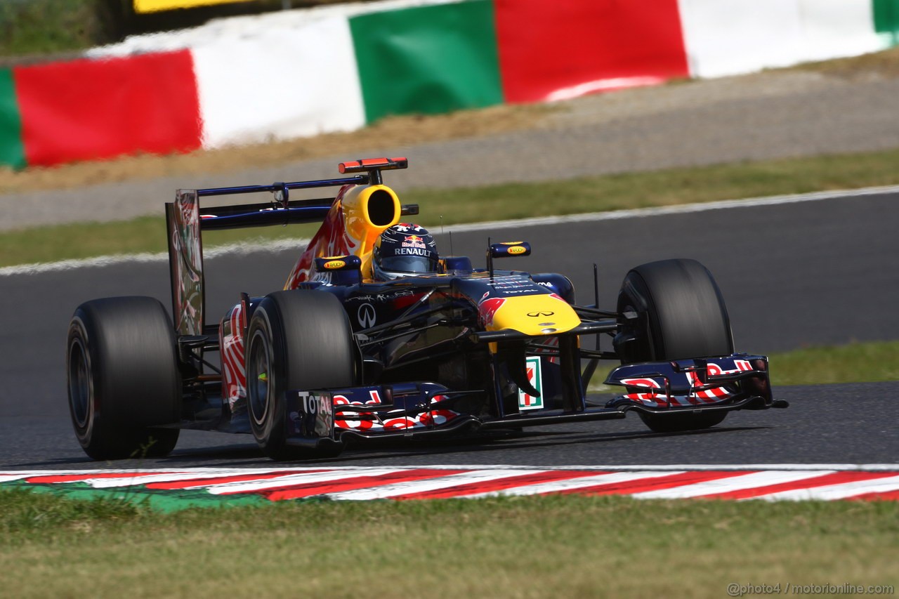 GP GIAPPONE, 08.10.2011- Prove Libere 3, Sabato, Sebastian Vettel (GER), Red Bull Racing, RB7 