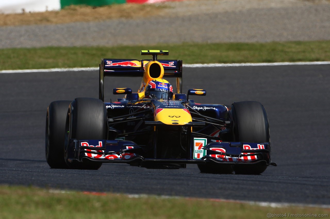 GP GIAPPONE, 08.10.2011- Prove Libere 3, Sabato, Mark Webber (AUS), Red Bull Racing, RB7 