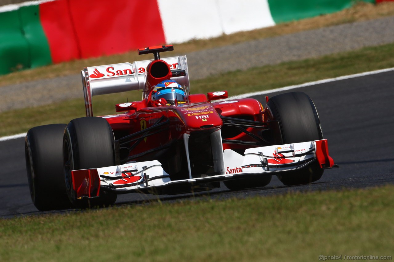 GP GIAPPONE, 08.10.2011- Prove Libere 3, Sabato, Fernando Alonso (ESP), Ferrari, F-150 Italia