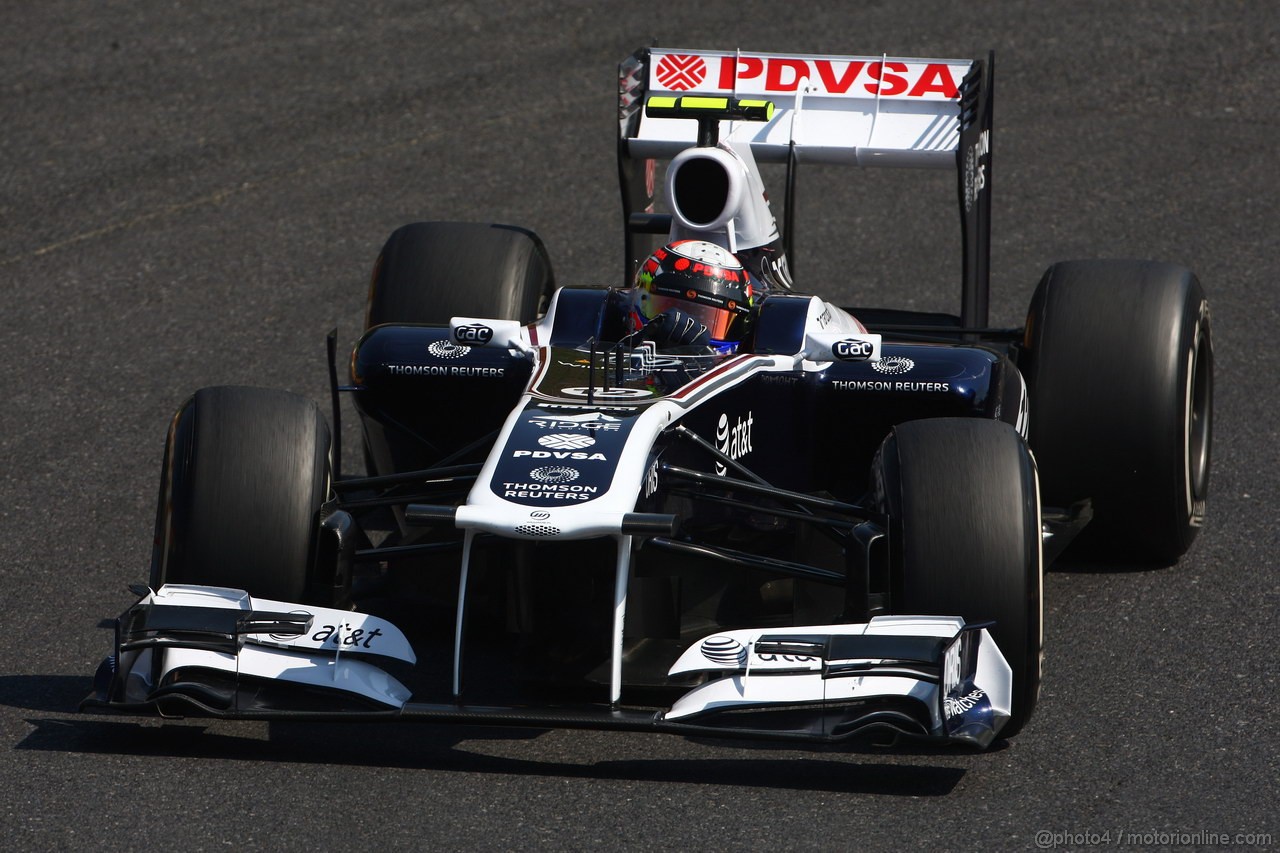 GP GIAPPONE, 08.10.2011- Prove Libere 3, Sabato, Pastor Maldonado (VEN), Williams FW33 