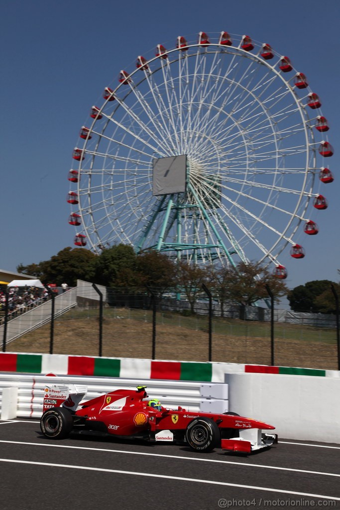 GP GIAPPONE, 08.10.2011- Prove Libere 3, Sabato, Felipe Massa (BRA), Ferrari, F-150 Italia 