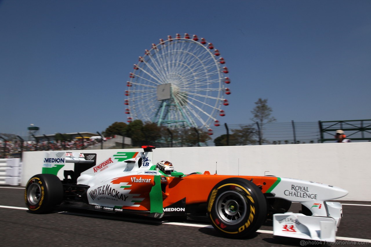 GP GIAPPONE, 08.10.2011- Prove Libere 3, Sabato, Adrian Sutil (GER), Force India F1 Team, VJM04