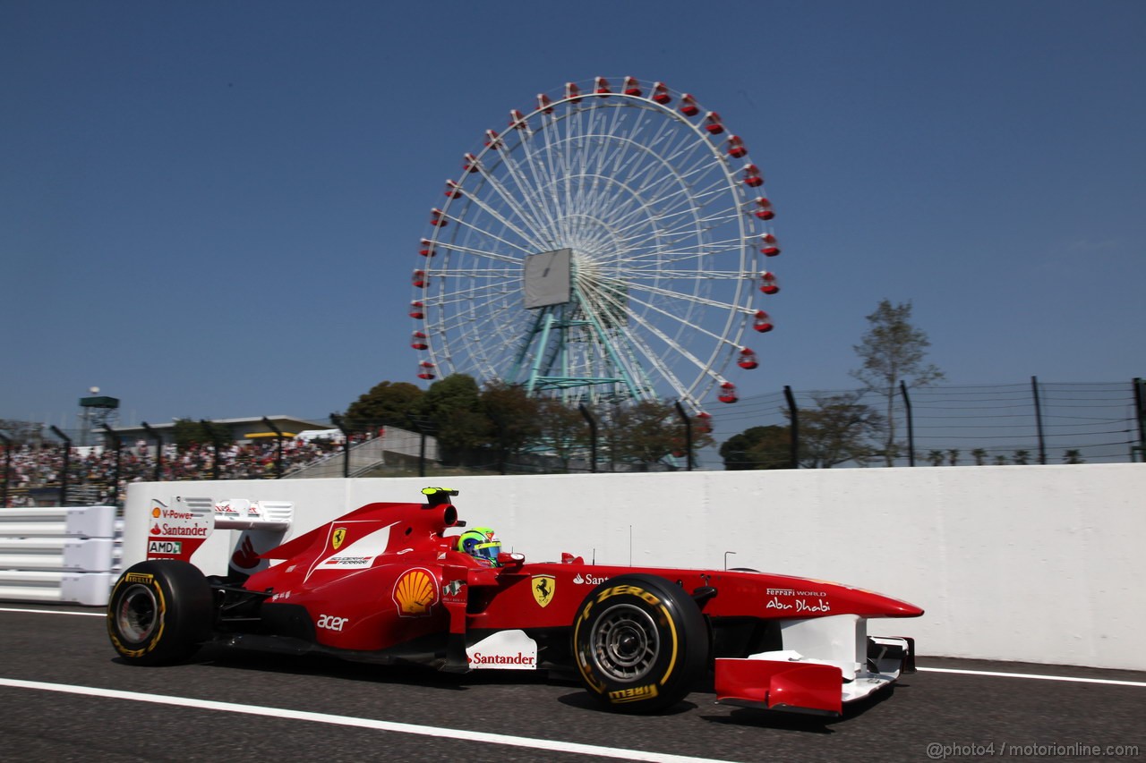 GP GIAPPONE, 08.10.2011- Prove Libere 3, Sabato, Felipe Massa (BRA), Ferrari, F-150 Italia 