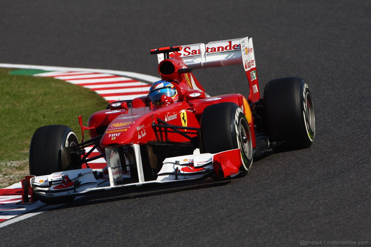 GP GIAPPONE, 08.10.2011- Qualifiche, Fernando Alonso (ESP), Ferrari, F-150 Italia 