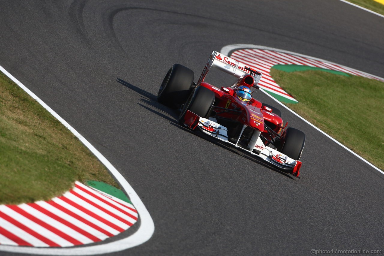 GP GIAPPONE, 08.10.2011- Qualifiche, Fernando Alonso (ESP), Ferrari, F-150 Italia 