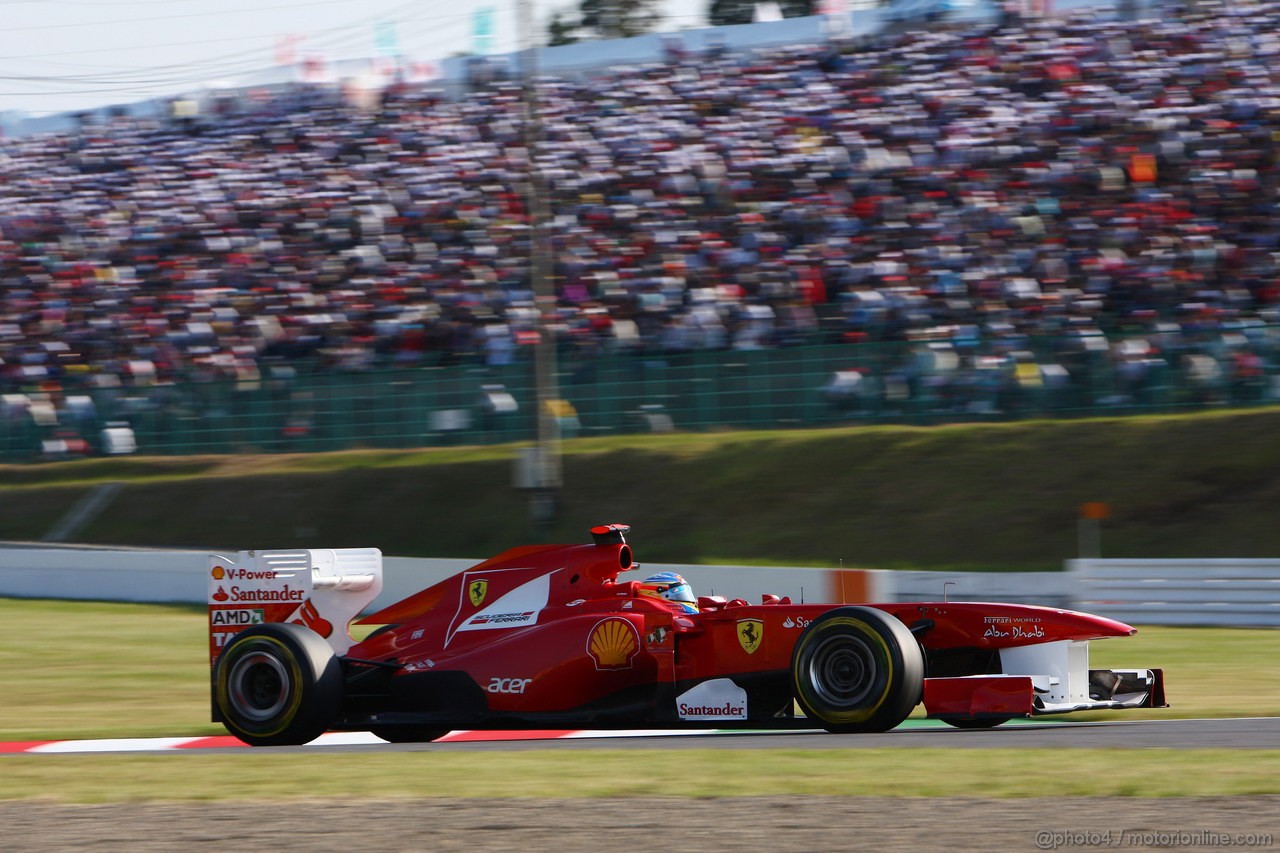 GP GIAPPONE, 08.10.2011- Qualifiche, Fernando Alonso (ESP), Ferrari, F-150 Italia 