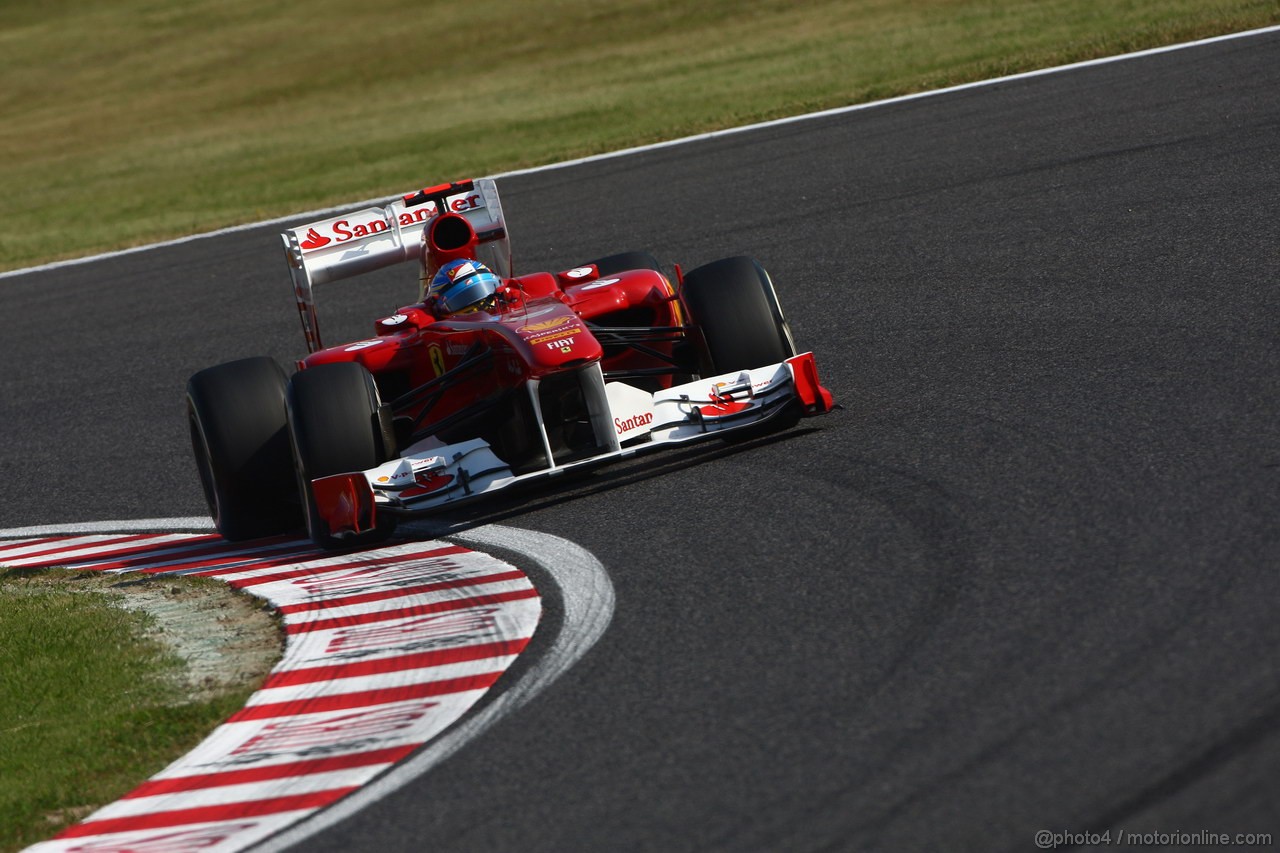 GP GIAPPONE, 08.10.2011- Qualifiche, Fernando Alonso (ESP), Ferrari, F-150 Italia 