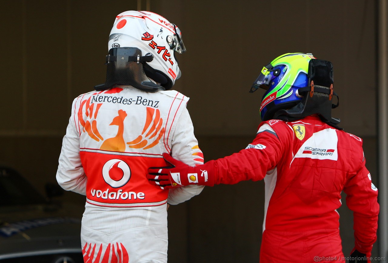 GP GIAPPONE, 08.10.2011- Qualifiche, Jenson Button (GBR), McLaren  Mercedes, MP4-26 e Felipe Massa (BRA), Ferrari, F-150 Italia 