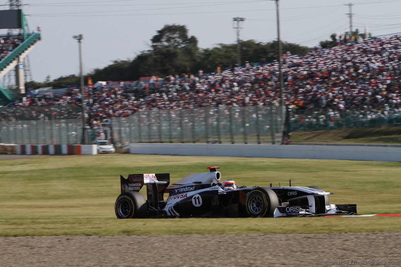 GP GIAPPONE, 08.10.2011- Qualifiche, Rubens Barrichello (BRA), Williams FW33 