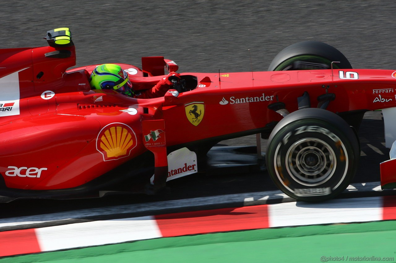 GP GIAPPONE, 07.10.2011- Prove Libere 1, Venerdi', Felipe Massa (BRA), Ferrari, F-150 Italia 