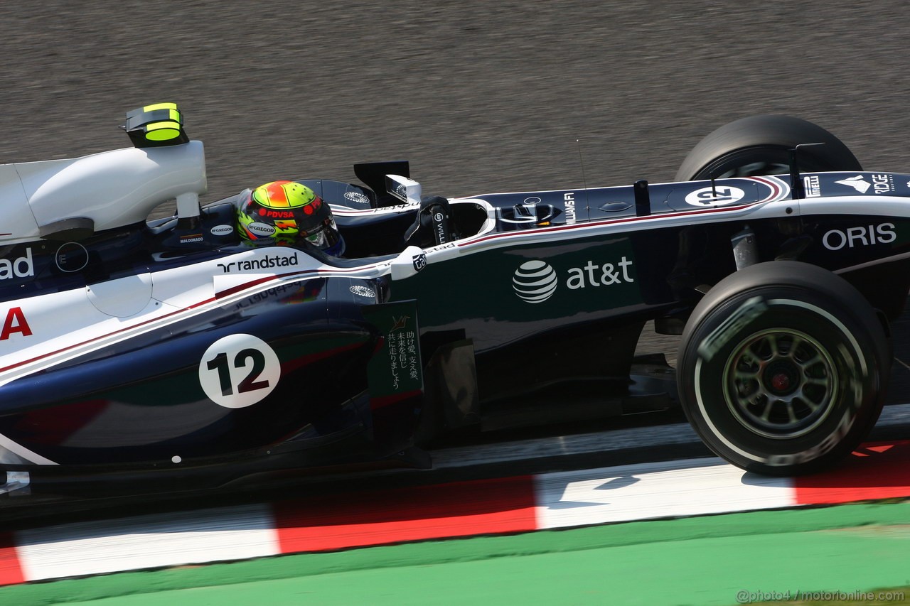 GP GIAPPONE, 07.10.2011- Prove Libere 1, Venerdi', Pastor Maldonado (VEN), Williams FW33 