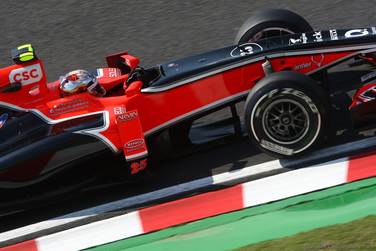 GP GIAPPONE, 07.10.2011- Prove Libere 1, Venerdi', Jerome D'Ambrosio (BEL), Marussia Virgin Racing VR-02 