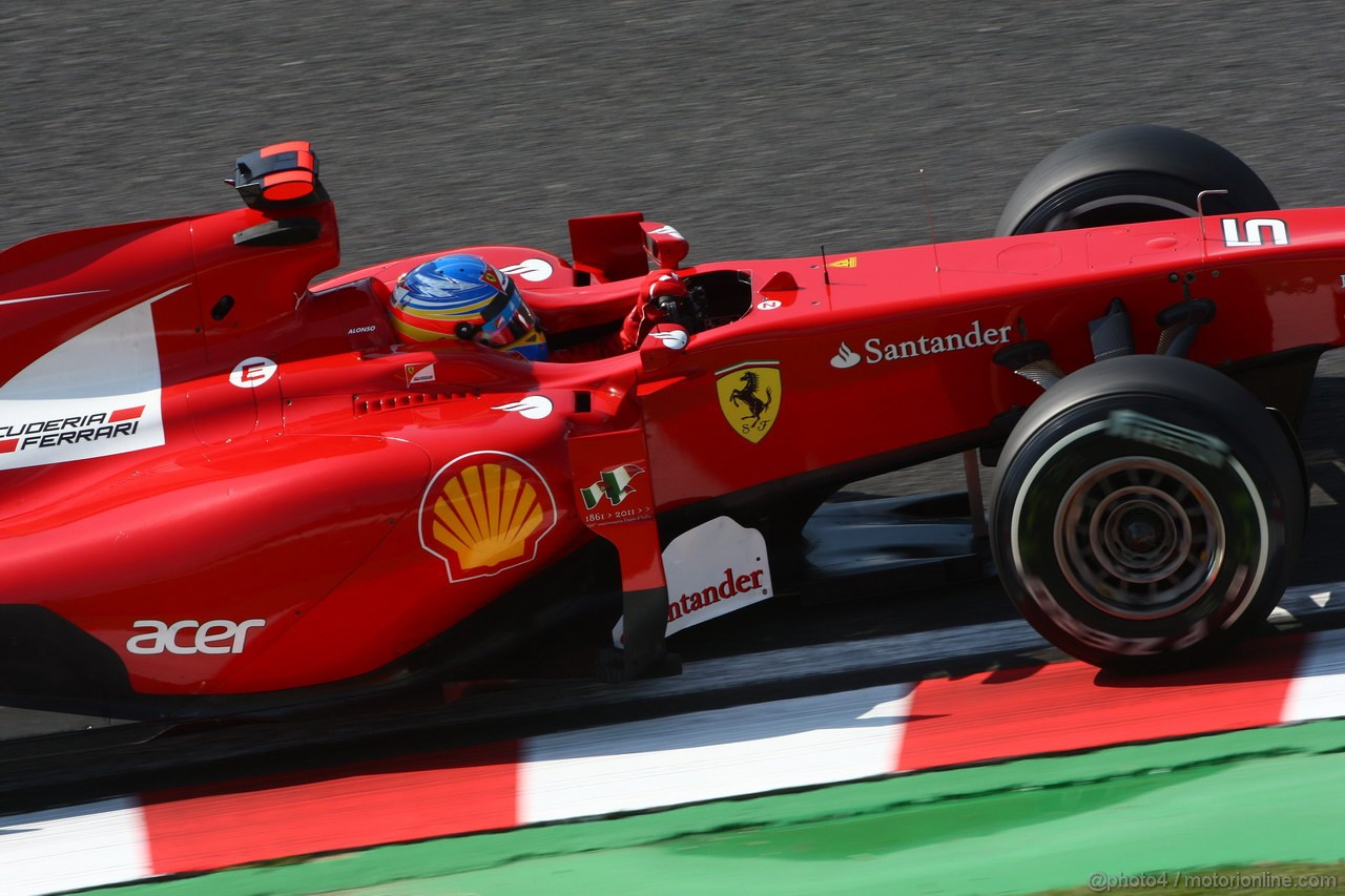 GP GIAPPONE, 07.10.2011- Prove Libere 1, Venerdi', Fernando Alonso (ESP), Ferrari, F-150 Italia 