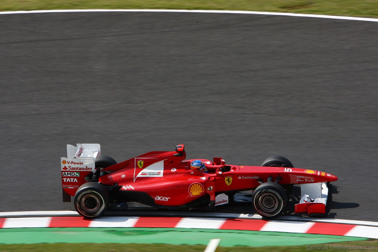 GP GIAPPONE, 07.10.2011- Prove Libere 1, Venerdi', Fernando Alonso (ESP), Ferrari, F-150 Italia