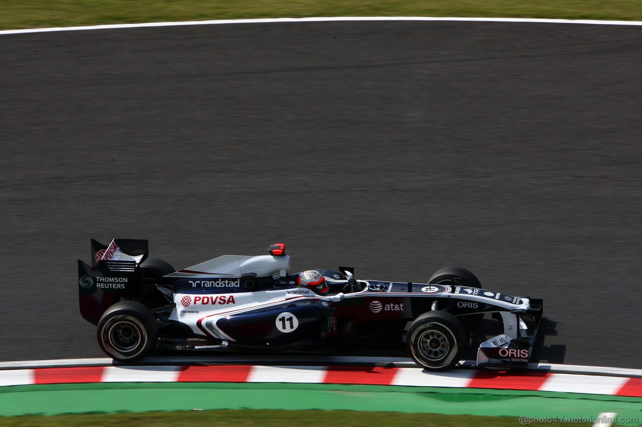 GP GIAPPONE, 07.10.2011- Prove Libere 1, Venerdi', Rubens Barrichello (BRA), Williams FW33 