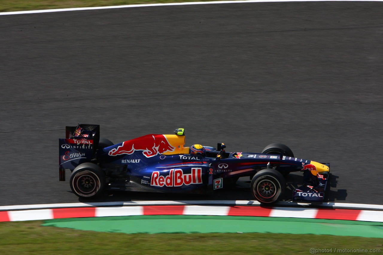 GP GIAPPONE, 07.10.2011- Prove Libere 1, Venerdi', Mark Webber (AUS), Red Bull Racing, RB7 