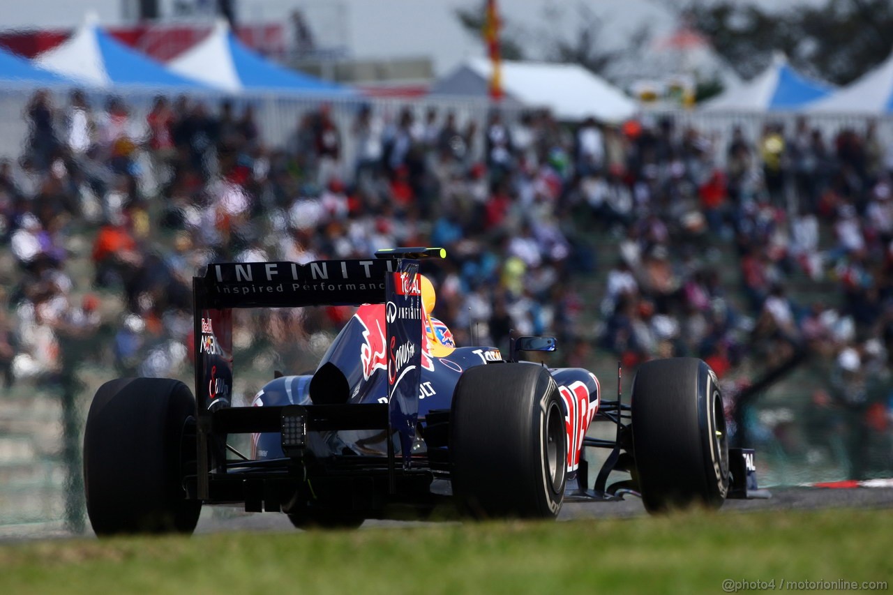 GP GIAPPONE, 07.10.2011- Prove Libere 1, Venerdi', Mark Webber (AUS), Red Bull Racing, RB7 