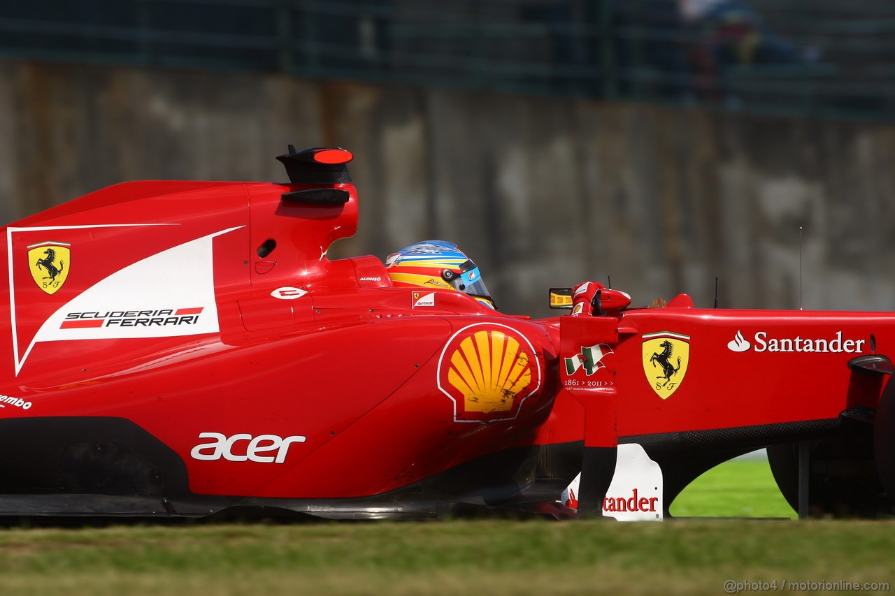 GP GIAPPONE, 07.10.2011- Prove Libere 1, Venerdi', Fernando Alonso (ESP), Ferrari, F-150 Italia 