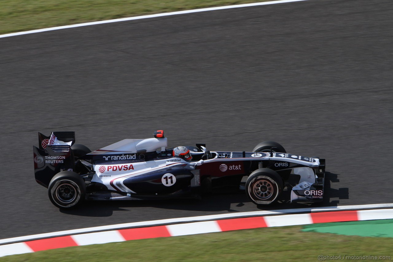 GP GIAPPONE, 07.10.2011- Prove Libere 1, Venerdi', Rubens Barrichello (BRA), Williams FW33