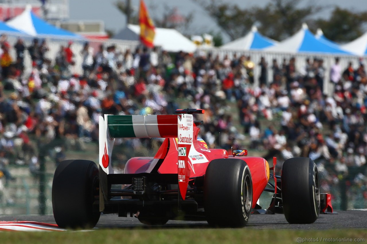 GP GIAPPONE, 07.10.2011- Prove Libere 1, Venerdi', Fernando Alonso (ESP), Ferrari, F-150 Italia 