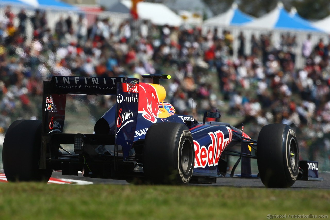 GP GIAPPONE, 07.10.2011- Prove Libere 1, Venerdi', Mark Webber (AUS), Red Bull Racing, RB7 