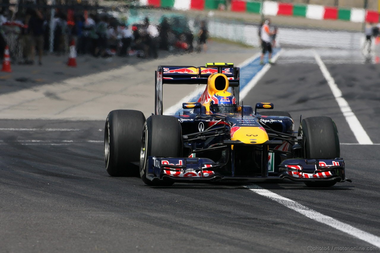 GP GIAPPONE, 07.10.2011- Prove Libere 1, Venerdi', Mark Webber (AUS), Red Bull Racing, RB7 